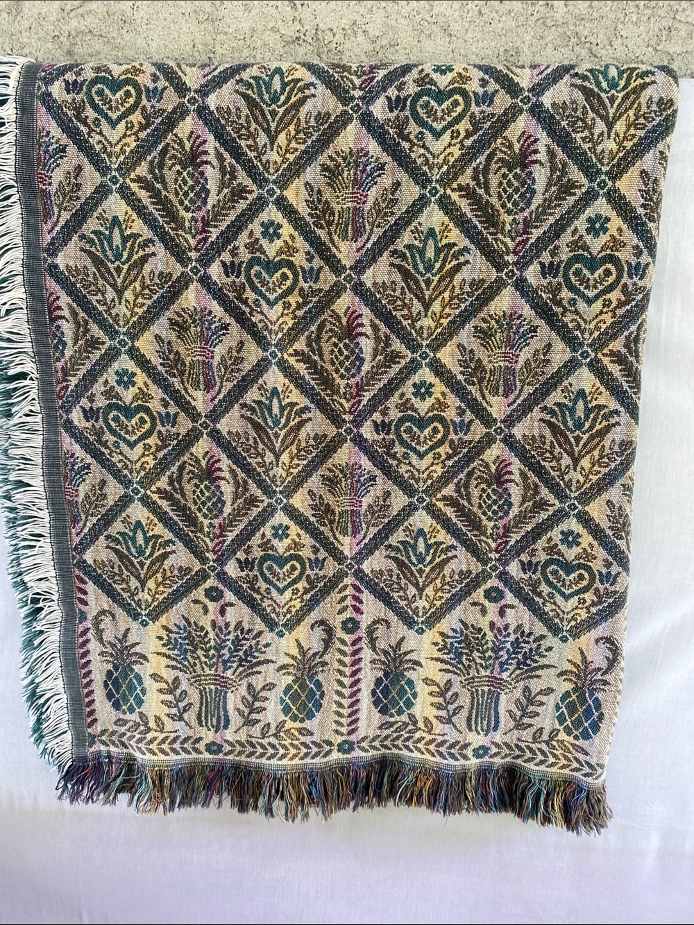 Vintage multicolor Floral Throw Blanket